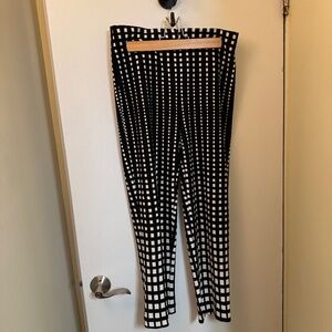 Joseph Ribkoff Black and White Grid Patter Black and White Pants